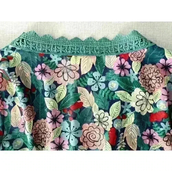 Matilda Jane Sz XS Kookaburra Floral Blouse Green Feminine Pretty Cottagecore - Picture 14 of 16